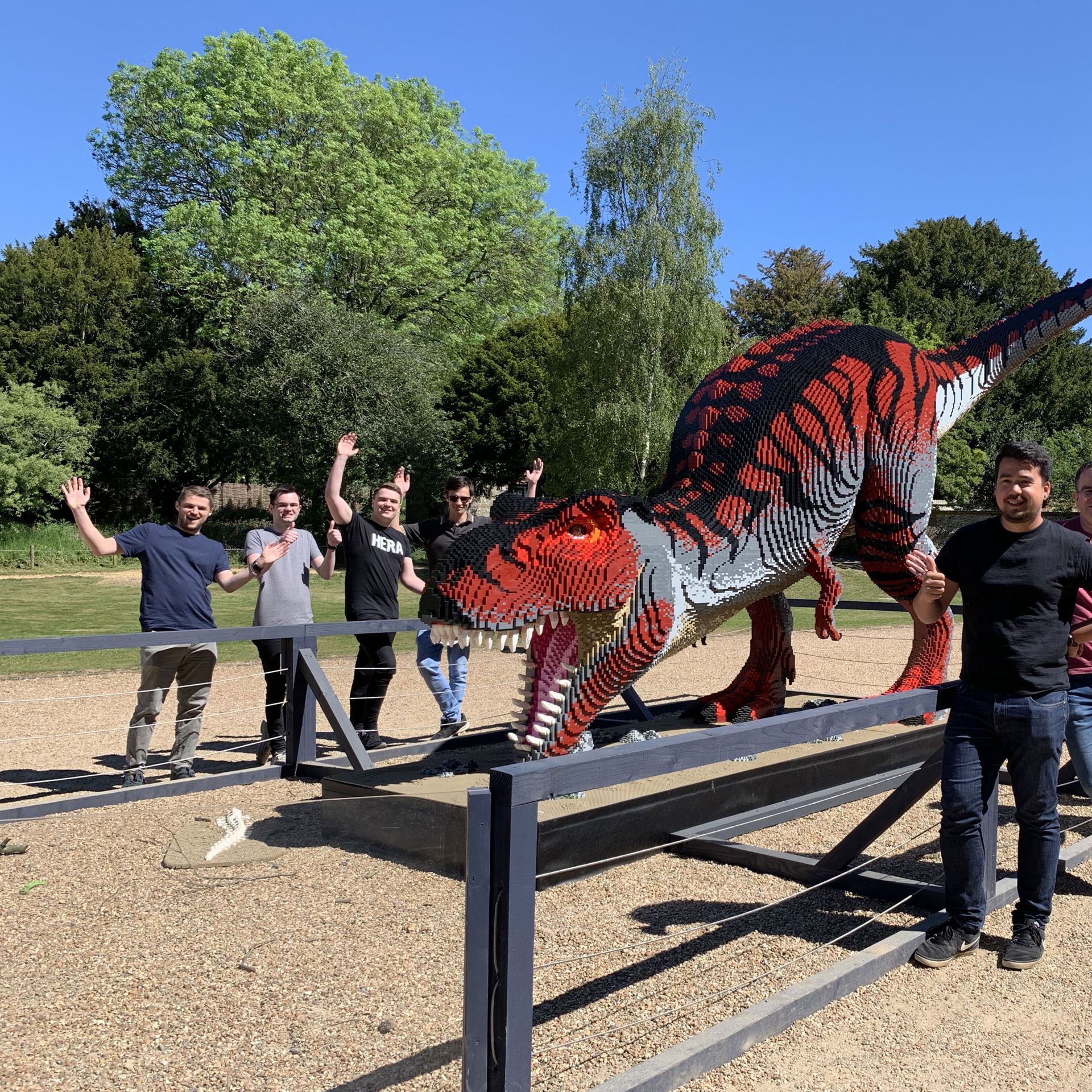Team With Dinosaur At Marwell