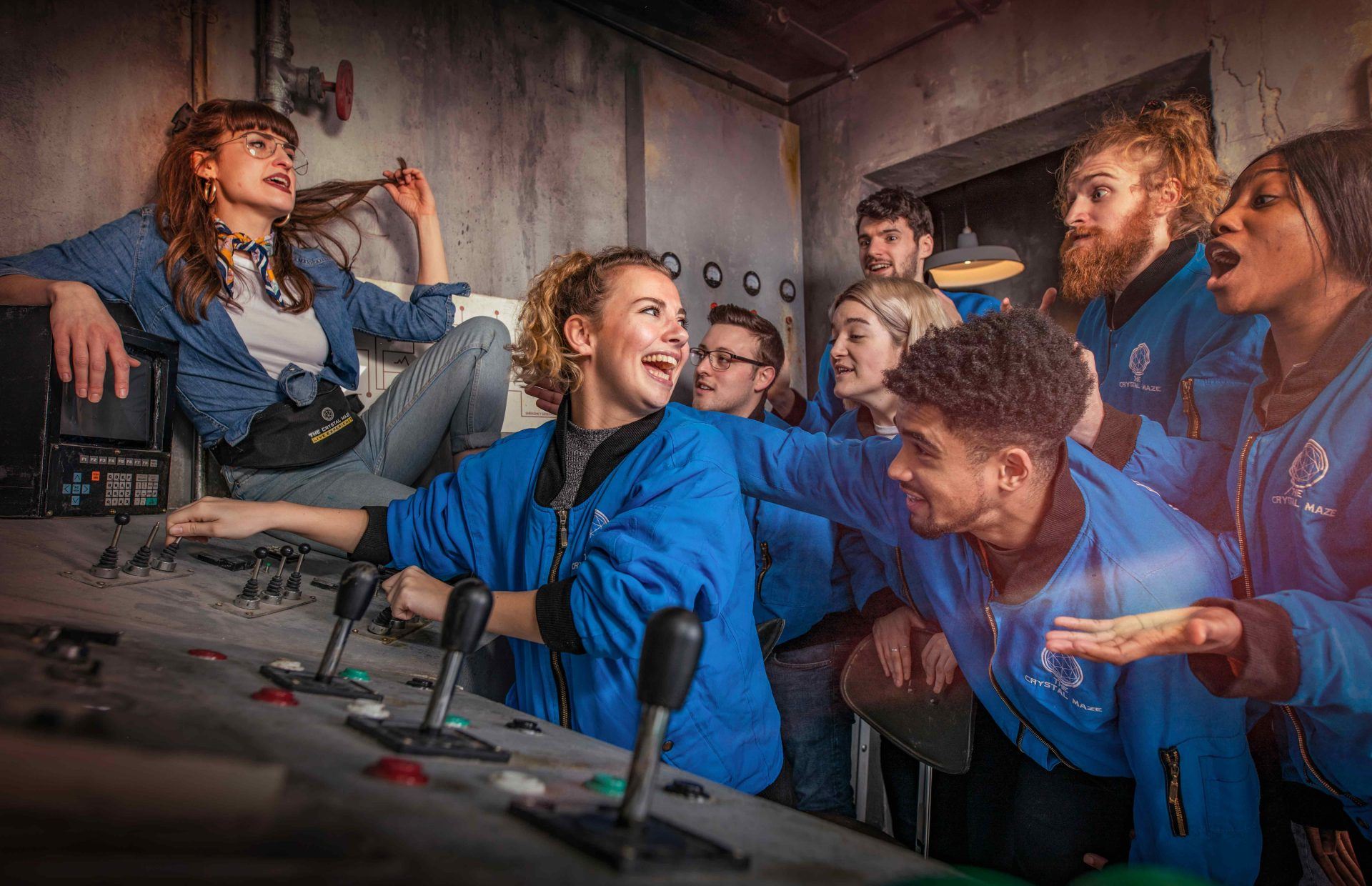 Customers enjoying a trip to the Crystal Maze